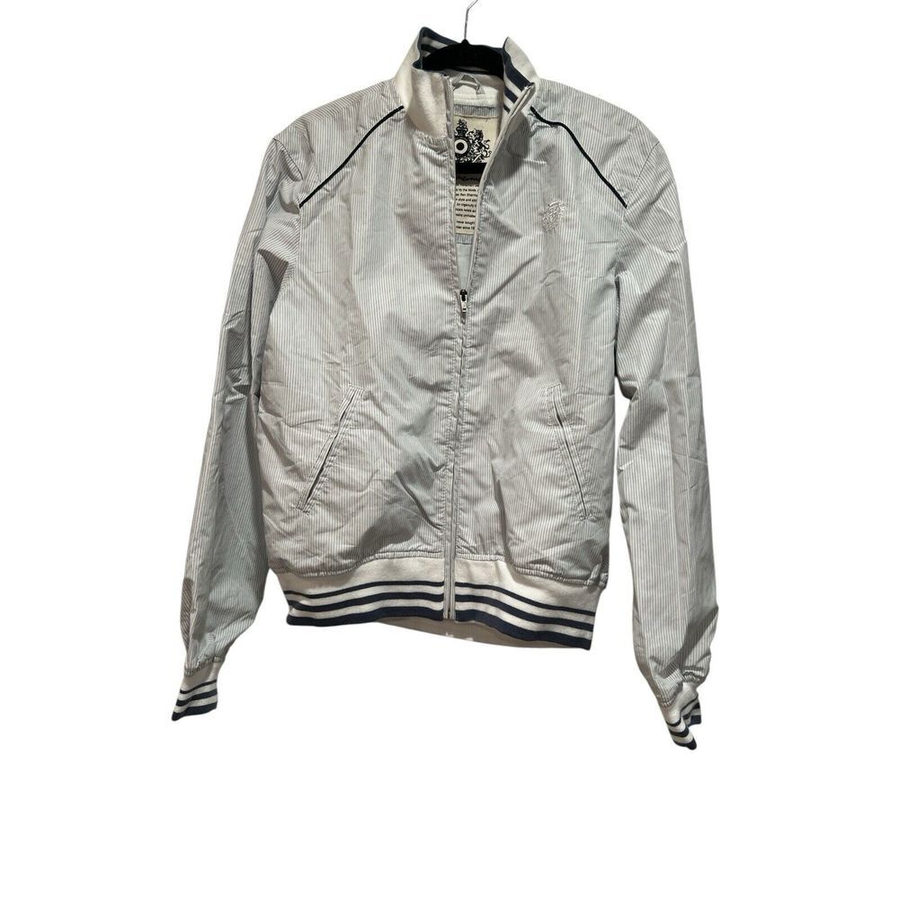 NEW BEN SHERMAN Striped Zip-Front Jacket Medium